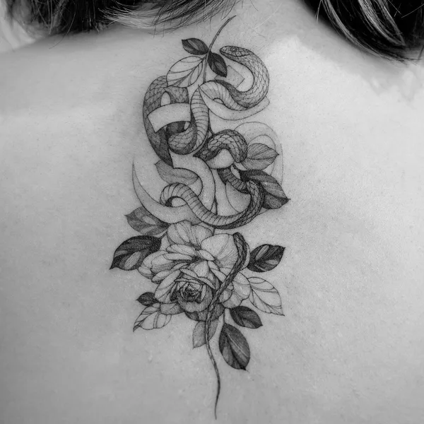 Graphic tattoo by Zihwa in Seoul