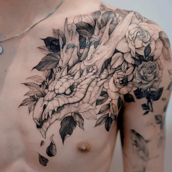 Graphic tattoo by Zihwa in Seoul