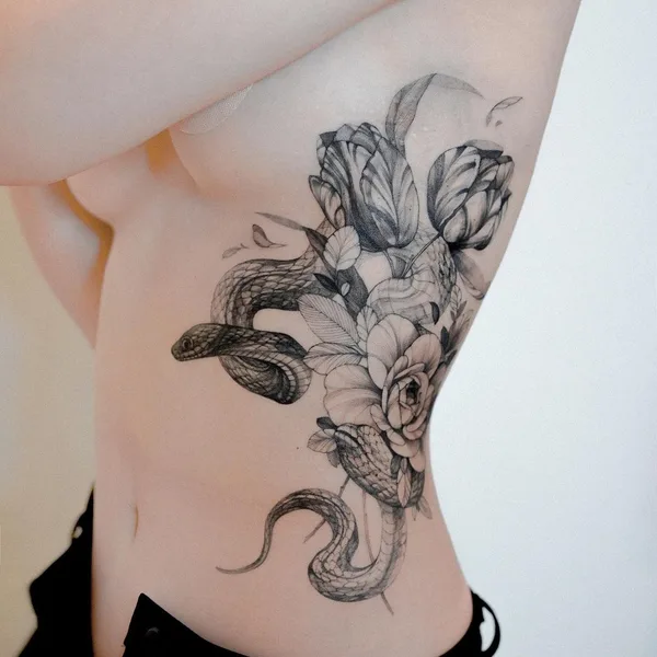 Graphic tattoo by Zihwa in Seoul