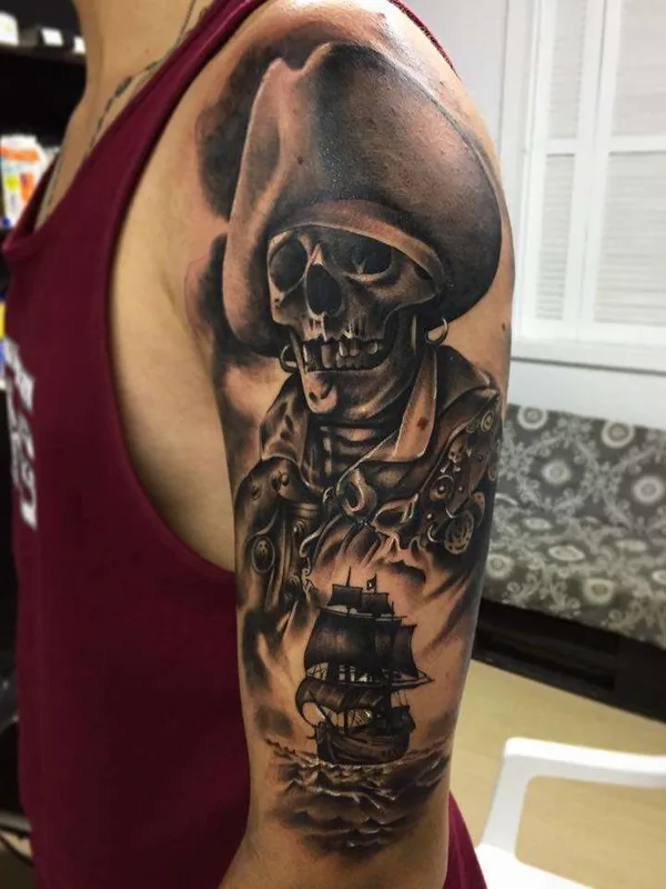 black and grey realism Tatuagem em full sleeve #21347 | Tatuador Patric Grazziotin