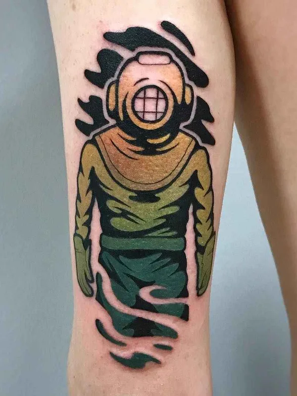 color traditional Tatuaggio su calf #18248 | Tatuatore Gennaro Varriale