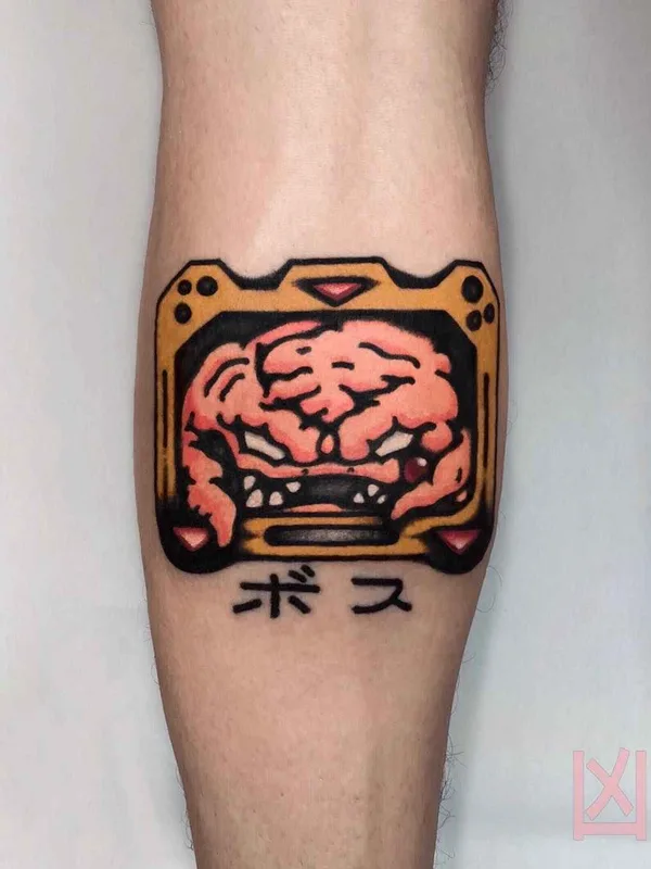 color old school Tatuagem em calf #18318 | Tatuador Andrea Raudino
