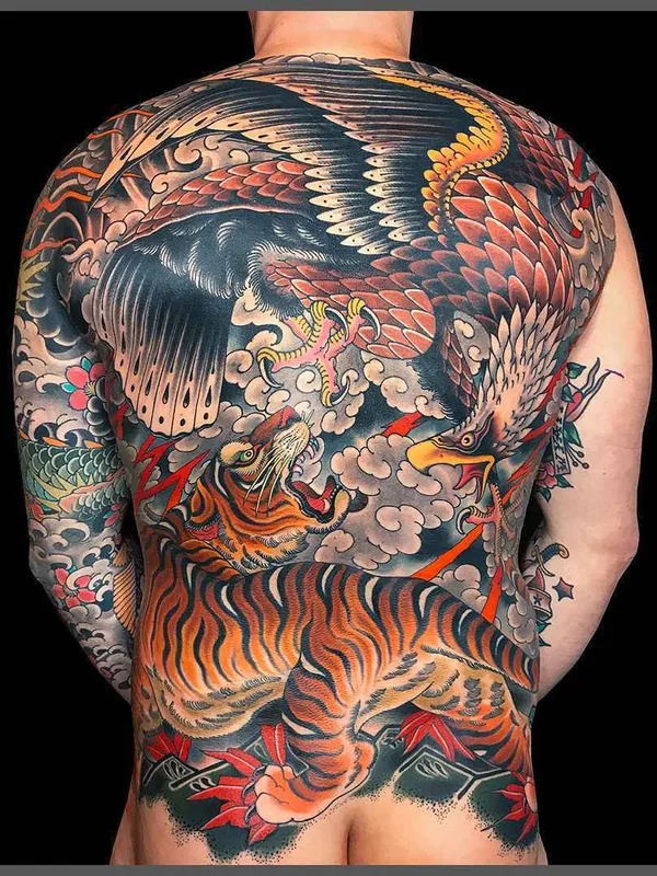 male color japanese tattoo on full back #19864 | Tattoo Artist Mike Rubendall