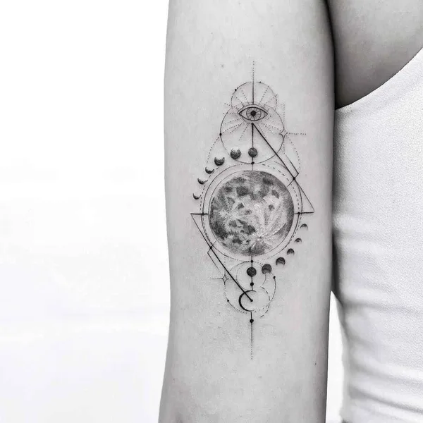 Geometric tattoo by John Monteiro in João Pessoa