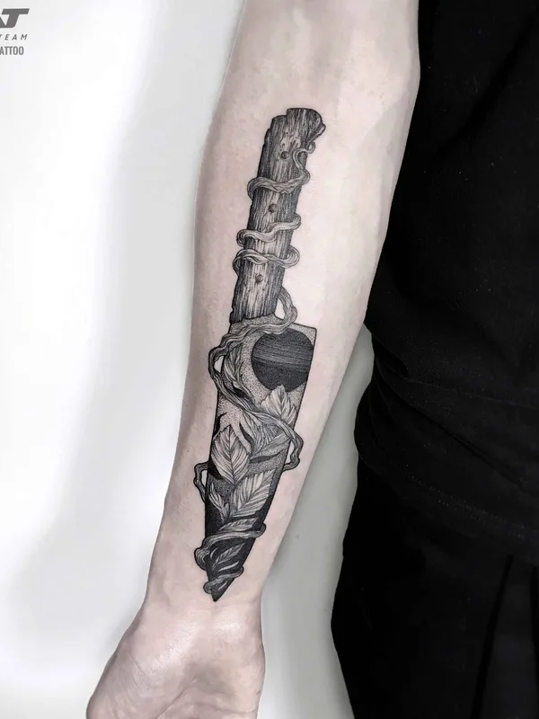 black and grey blackwork татуировка на forearm #19928 | Тату мастер Инесса Кравец