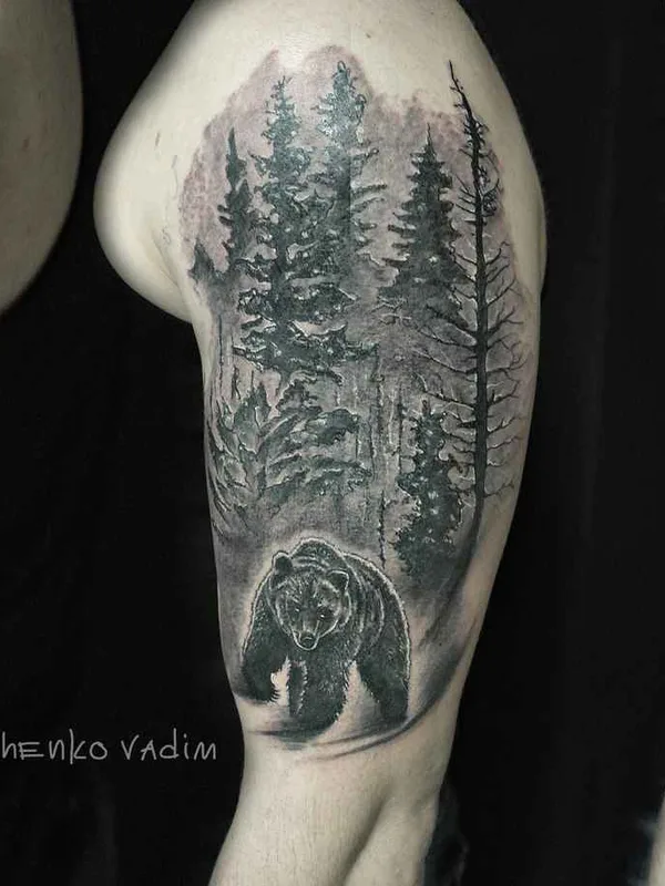 black and grey black and grey tattoo on bicep #11336 | Tattoo Artist вадим