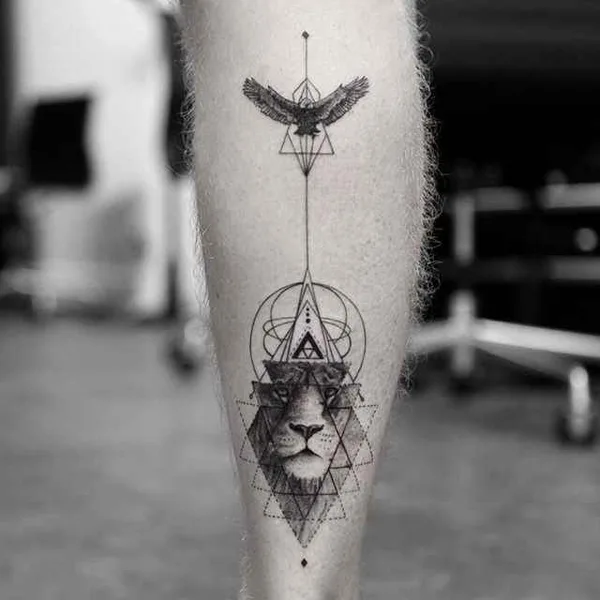 Geometric tattoo by Balazs Bercsenyi in New York City