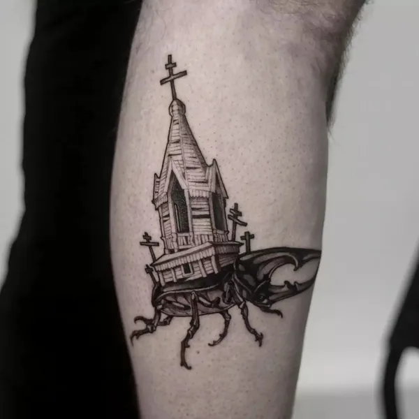 Graphic tattoo by Олег Кустов in Нижний Новгород