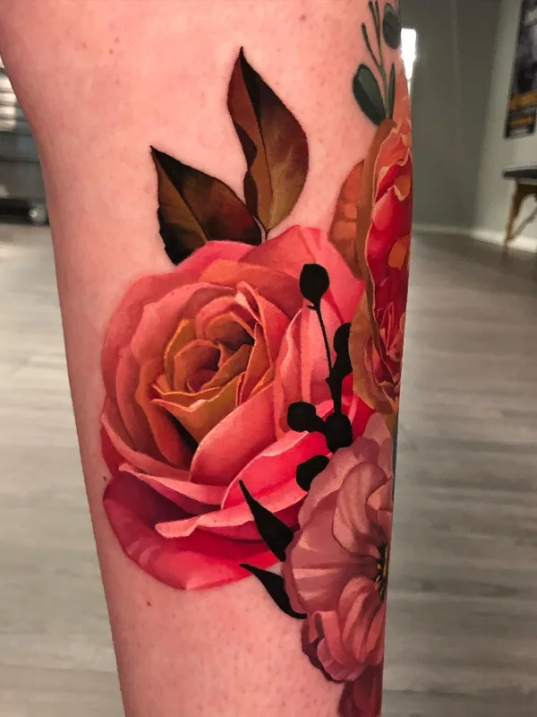 female color realism Tatuagem em leg #63753 | Tatuador Allisin Riot
