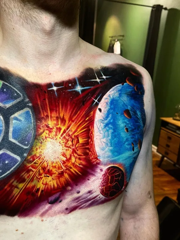 male color realism татуировка на chest #63763 | Тату мастер Egon Weissberger