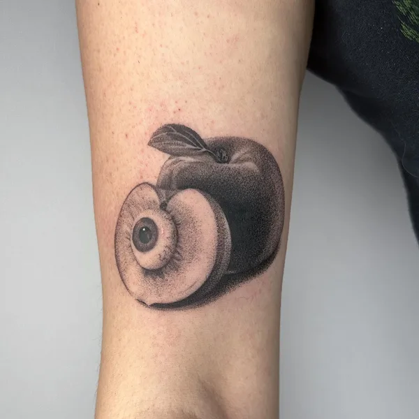 Graphic tattoo by Camille @plantsnpokes in Seattle