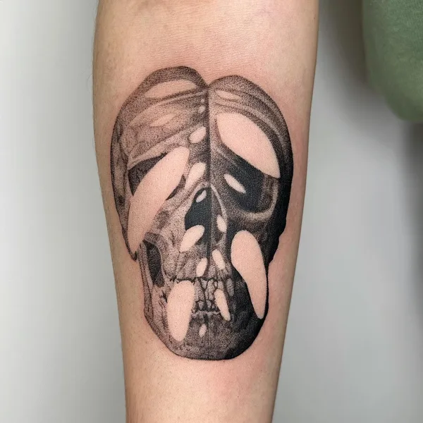 Graphic tattoo by Camille @plantsnpokes in Seattle