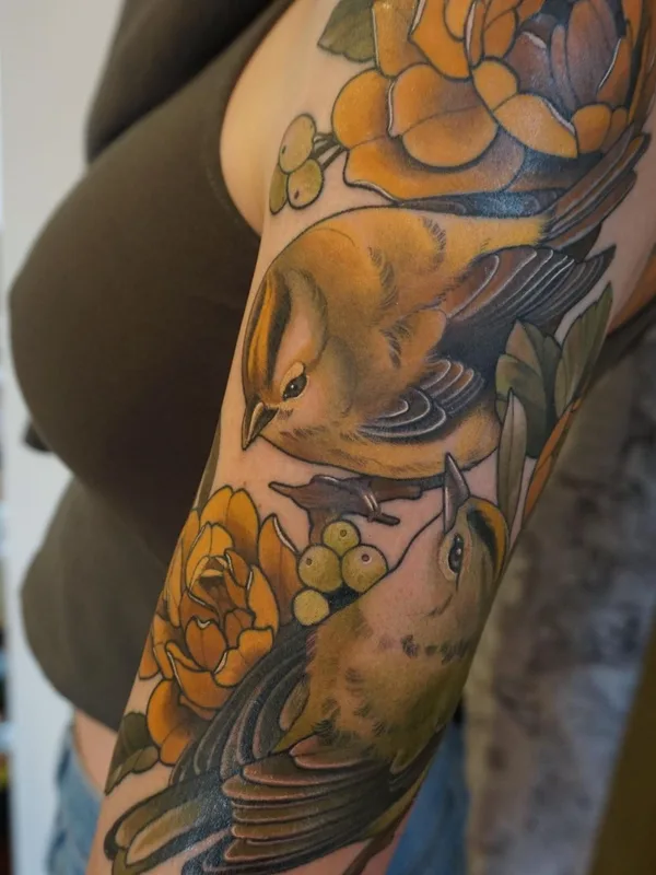female color neotraditional татуировка на shoulder #63781 | Тату мастер Melise Hill