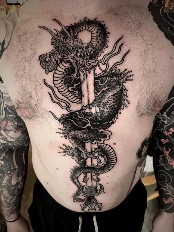 male black japanese Tatuagem em chest #63799 | Tatuador GANJI