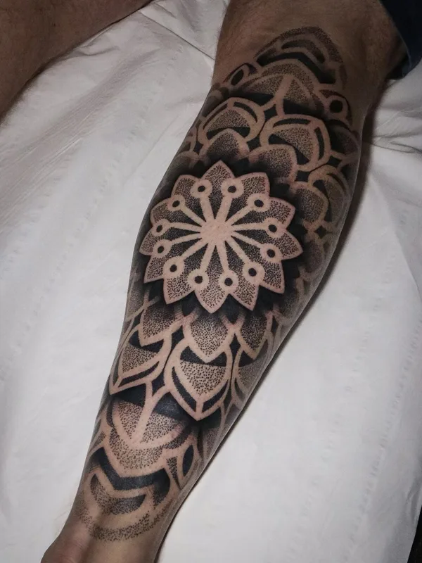 Ornamental tattoo by @tommbirchtattoo in Manchester