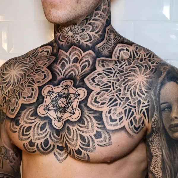 Ornamental tattoo by @tommbirchtattoo in Manchester