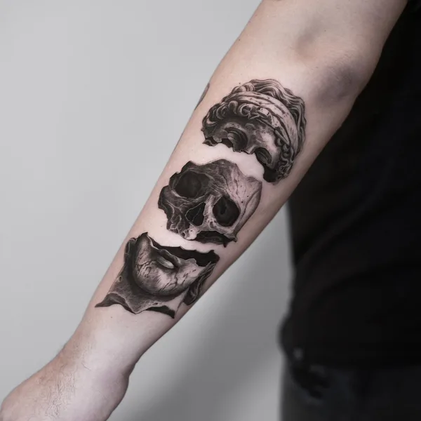 engraving tattoo by @claytattoos in Denton