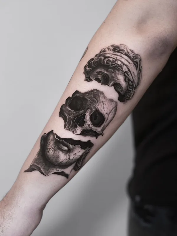 men black&gray realism, engraving Tatuagem em forearm #63830 | Tatuador @claytattoos