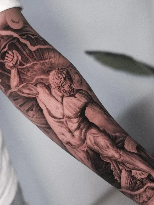 men black&gray realism, engraving Tatuagem em forearm #63824 | Tatuador @claytattoos