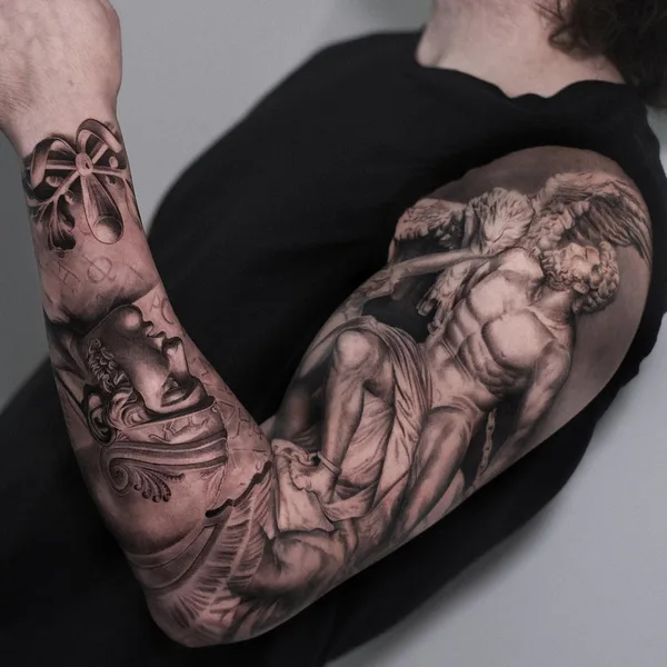 engraving tattoo by @claytattoos in Denton