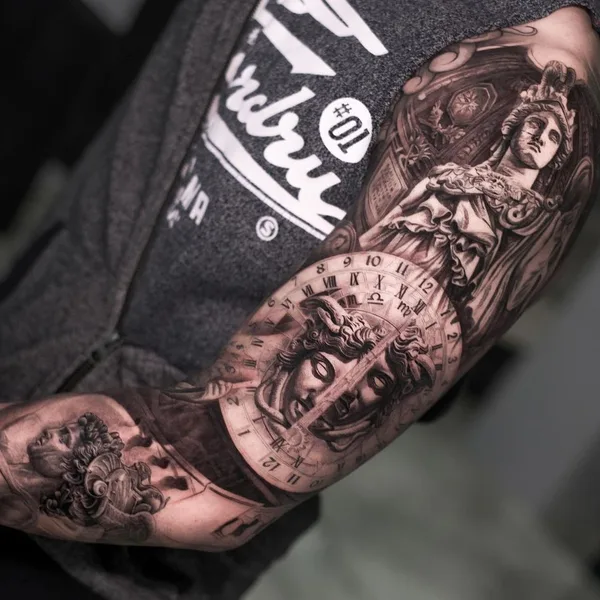 engraving tattoo by @claytattoos in Denton