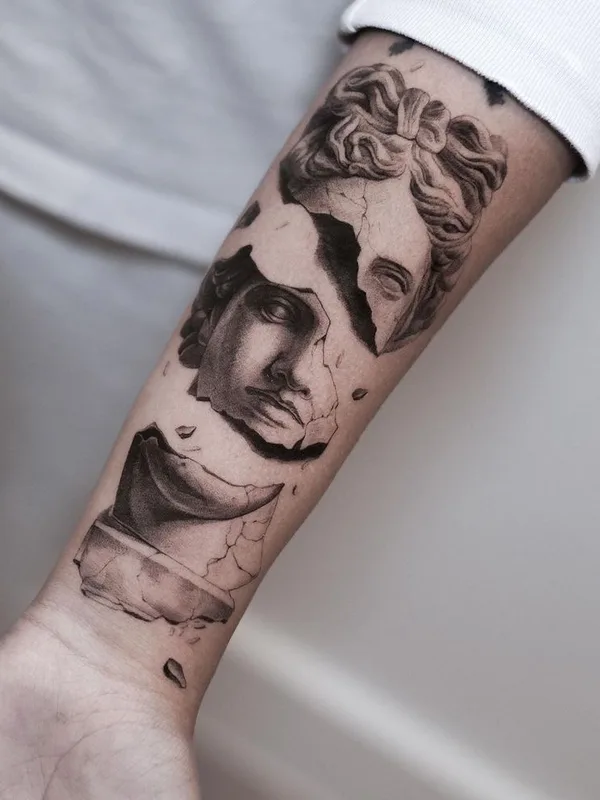 men black&gray realism, engraving Tatuagem em forearm #63826 | Tatuador @claytattoos