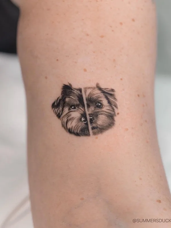 female black&gray animal, microrealism, pet tattoo on arm #63854 | Tattoo Artist Анна Селезнева