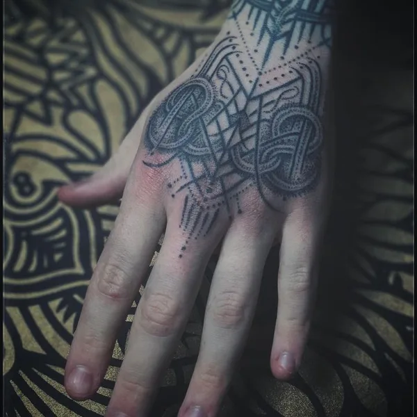 Ornamental tattoo by Habba Nero in Reykjavík
