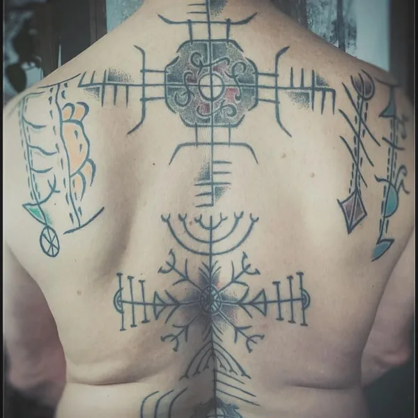 Ornamental tattoo by Habba Nero in Reykjavík