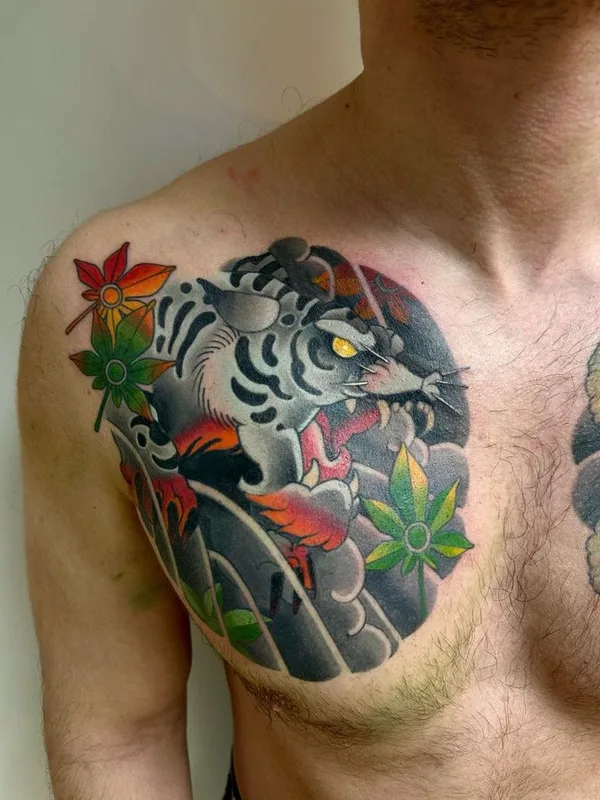 male color japanese tatouage sur chest #67465 | Artiste tatoueur Búri