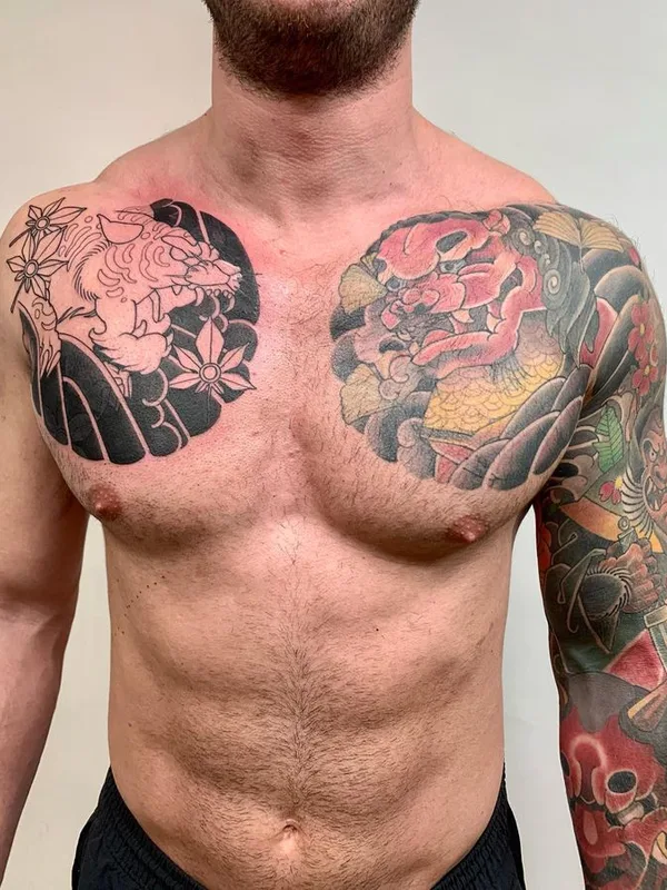 male color japanese tatouage sur chest #67466 | Artiste tatoueur Búri