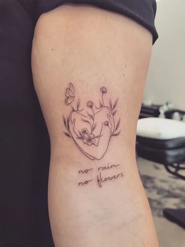 black fineline tattoo on bicep #67473 | Tattoo Artist moonchild_tattooing