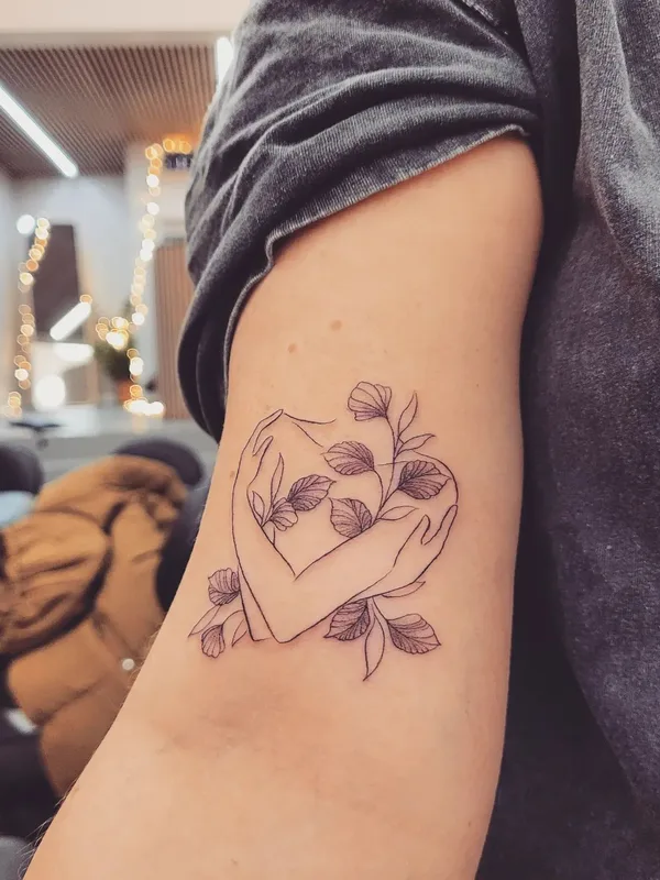black fineline tattoo on bicep #67476 | Tattoo Artist moonchild_tattooing