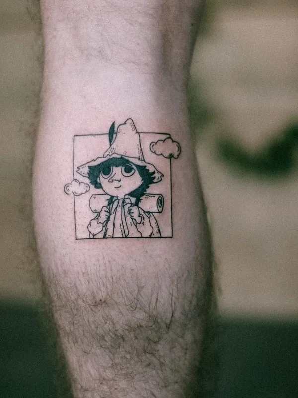 black blackwork татуировка на calf #67491 | Тату мастер Catarina Rebelo