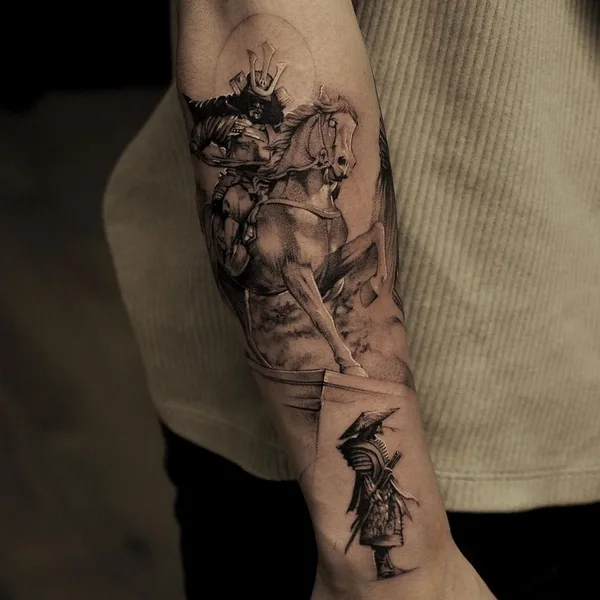 Graphic tattoo by Oliver Thor in Reykjavík