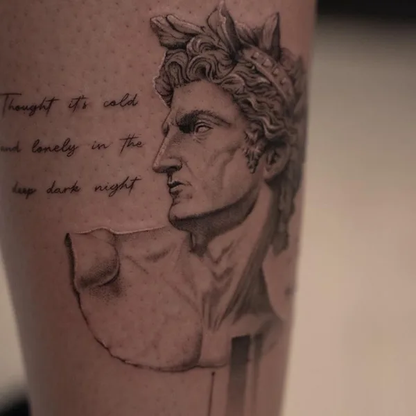 Graphic tattoo by Oliver Thor in Reykjavík