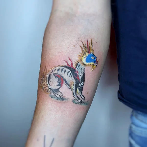Illustrative tattoo by Martyna Popiel in Katowice