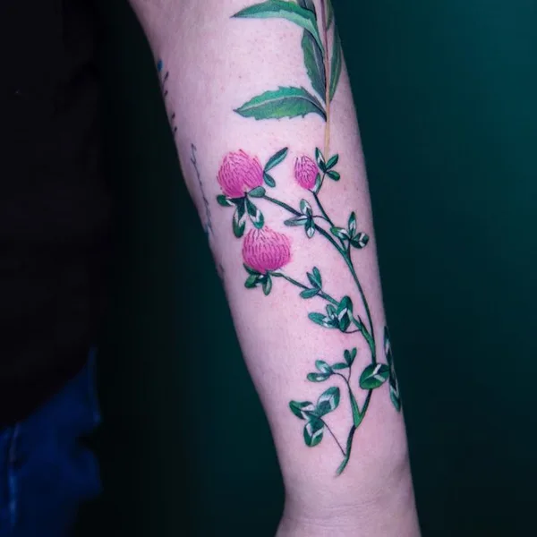 Botanical tattoo by Magdalena Bujak in Katowice