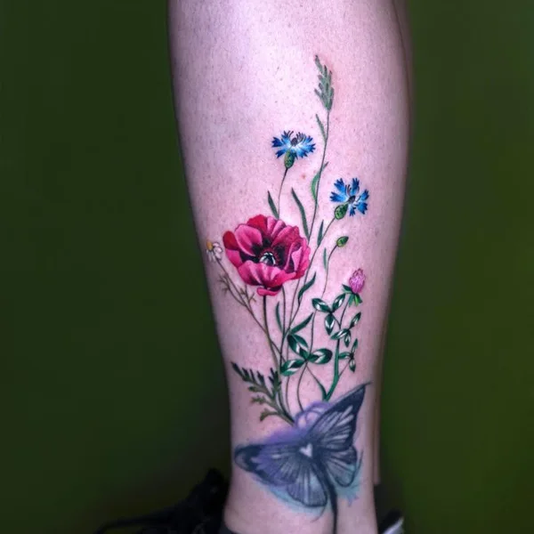 Botanical tattoo by Magdalena Bujak in Katowice
