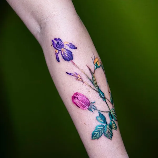 Botanical tattoo by Magdalena Bujak in Katowice
