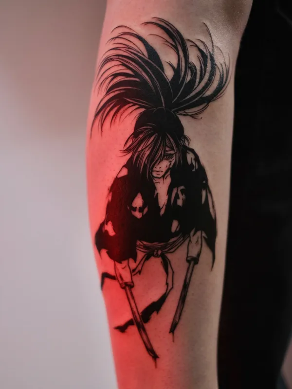 black anime татуировка на calf #69873 | Тату мастер Tattoo.from_nana