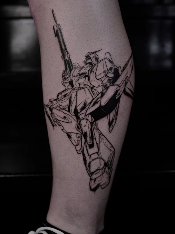 black linework татуировка на calf #69872 | Тату мастер Tattoo.from_nana