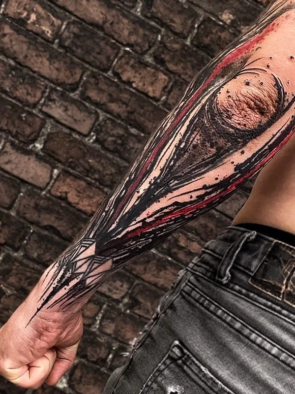 male color abstract tattoo on forearm #40883 | Tattoo Artist Егор Немшевич