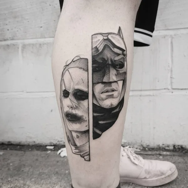Graphic tattoo by Matt Pettis in London