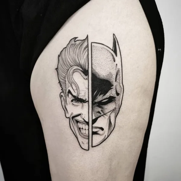 Graphic tattoo by Matt Pettis in London
