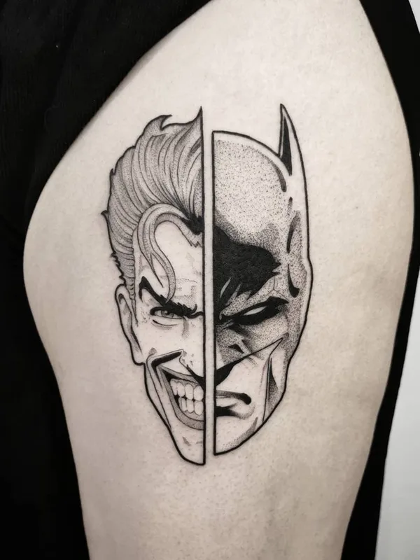 Graphic tattoo by Matt Pettis in London