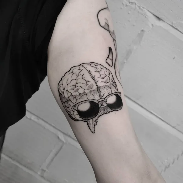 Graphic tattoo by Matt Pettis in London