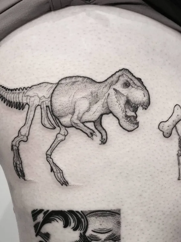 Graphic tattoo by Matt Pettis in London