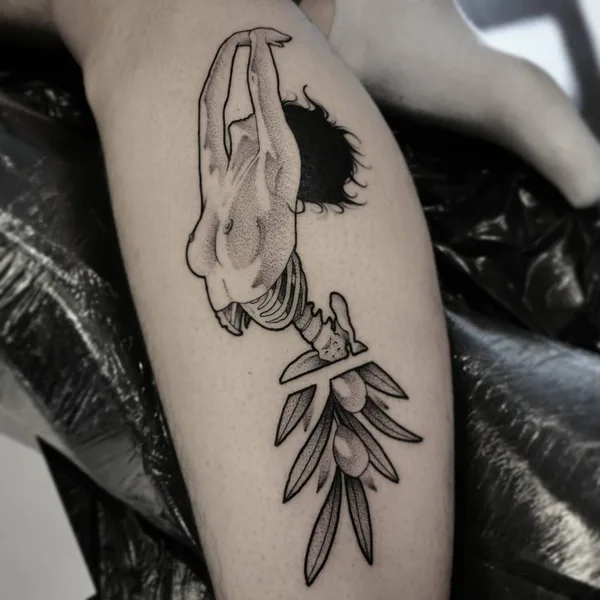 Graphic tattoo by Matt Pettis in London