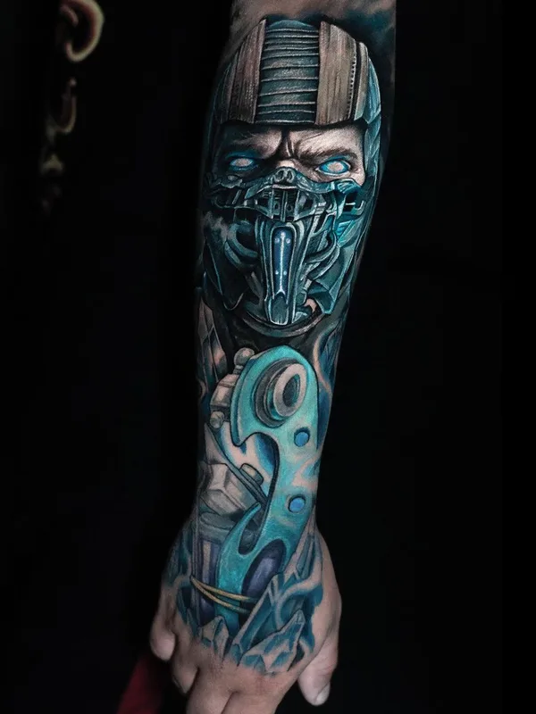 color biomechanical татуировка на full sleeve #40933 | Тату мастер Zhimpa Moreno
